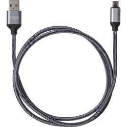 Дата-кабель TDM ELECTRIC ДК 10, USB - micro USB, 1 м, тканевая оплетка, серый, SQ1810-0310
