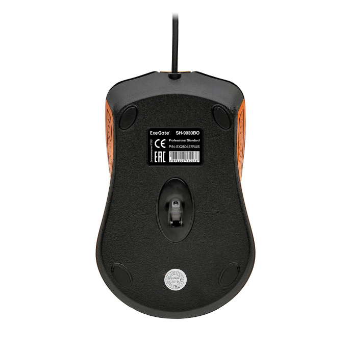 Мышь ExeGate Professional Standard SH-9030BO USB, оптическая, 1200dpi, 3D, 3 кнопки и колесо прокрутки, длина кабеля 1,35м, черная, Color Box EX280437RUS