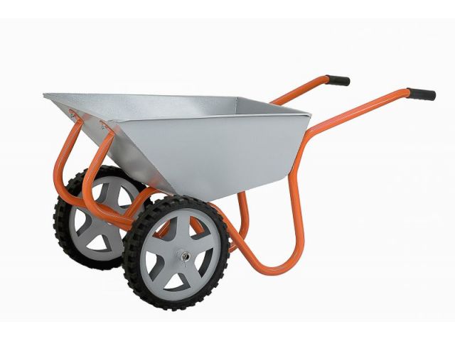 Тачка строительно-садовая ТССР-2 120л, 360 кг, двухколесная, литая резина 380х70мм, вес 18,5 кг