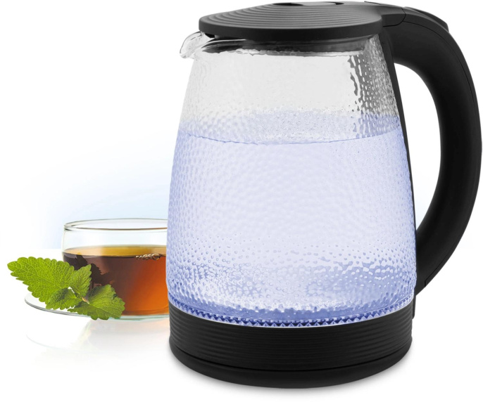 Чайник электрический Vitek VT-7003 1.7л. 2200Вт черный корпус: стекло