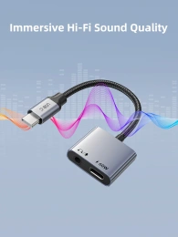Адаптер CABLETIME CPA1G (CT-CMAC-AG) USB C на 3,5 мм аудио+USB C PD 60 Вт