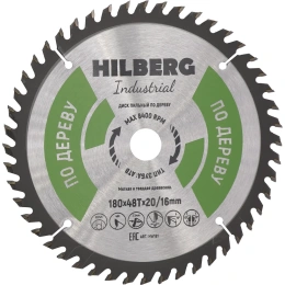 Диск пильный Hilberg Industrial Дерево 180x20/16x48Т HW181