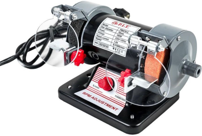 Заточный станок P.I.T. PBG75-C электрич., 160 Вт, 0-11000 об/мин, Ø 75*20*10 мм, гибкий вал