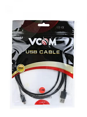 Кабель VCOM VUS6945-1.5M  USB2.0 Am -- micro-B 5P, 1.5м , черный