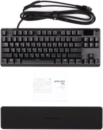 Клавиатура SteelSeries Apex Pro TKL,  USB, c подставкой для запястий, черный [64856]