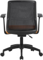 Кресло Cactus CS-MC222-BKOR, сетка/ткань, до 100кг, фиксированные подлокотники,  оранжевый
