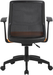 Кресло Cactus CS-MC222-BKOR, сетка/ткань, до 100кг, фиксированные подлокотники,  оранжевый
