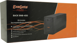 ИБП ExeGate Power Back BNB-450.LED.AVR.2SH 450VA/240W, LED, AVR,2*Schuko, батарея 12V 4.5Ah, металлический корпус, Black EP279215RUS