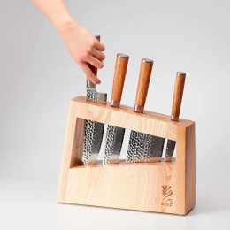 Набор ножей кухон. HuoHou Ying HU0257 HU0257 BROWN RUS компл.:4предм. с подставкой дерево блистер