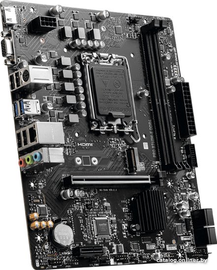 Материнская плата MSI Pro B760M-E DDR4 mATX, сокет Intel LGA1700, чипсет Intel B760, память 2xDDR4, слоты: 1xPCIe x16 4.0, 1xM.2