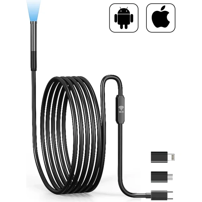 Видеоэндоскоп iCarTool USB, для смартфона/планшета 2Мп (1920x1080), зонд 7.9мм, длина 1м IC-V801