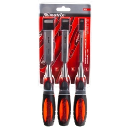 Набор долот-стамесок MATRIX "Тигровый глаз" плоских, 3 штуки, 8-16-22 мм// 24431