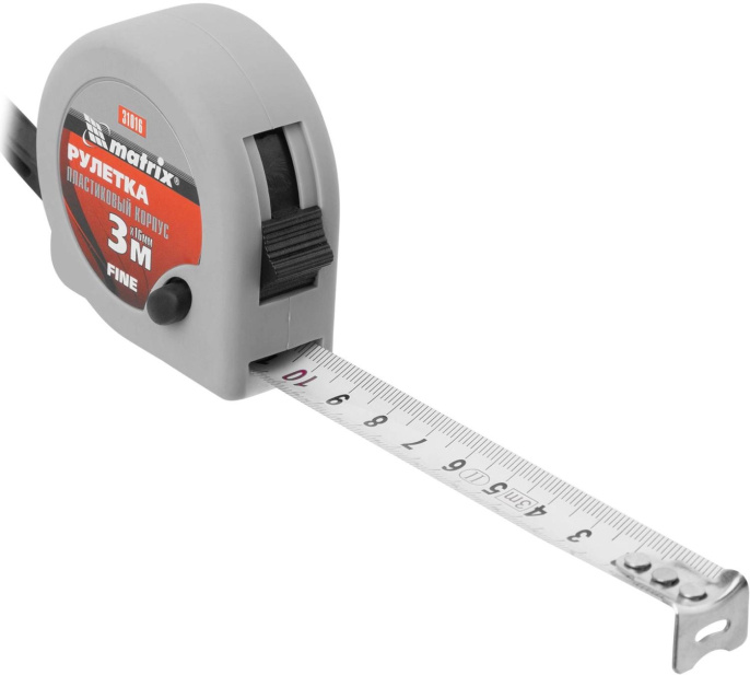 Рулетка строительная MATRIX Fine,  3м x16мм [31016     ]