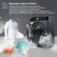Стиральная машина KRAFT TCH-HDD8597SDB, с фронтальной загрузкой, 8кг, 1400об/мин, с паром, с сушкой, инверторная