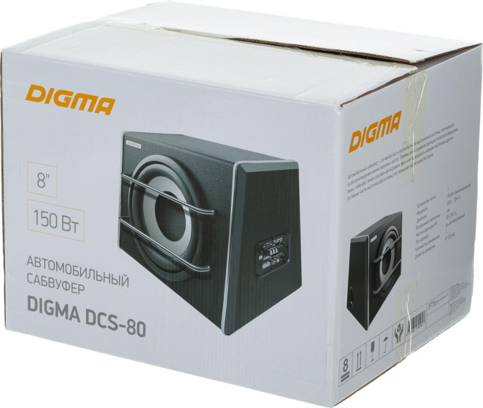 Сабвуфер автомобильный DIGMA DCS-80,  активный