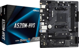 Материнская плата Asrock A520M-HVS Soc-AM4 AMD A520 2xDDR4 mATX AC`97 8ch 7.1 GbLAN RAID+VGA+HDMI