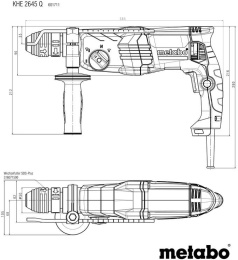 Перфоратор Metabo KHE 2645 Q патрон:SDS-plus уд.:2.9Дж 850Вт кейс в комплекте