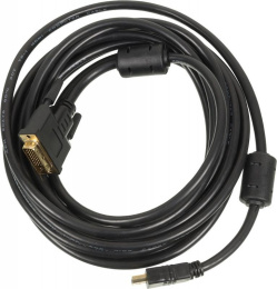 Кабель DVI NINGBO DVI-D m - HDMI m , GOLD , ферритовый фильтр , 5м