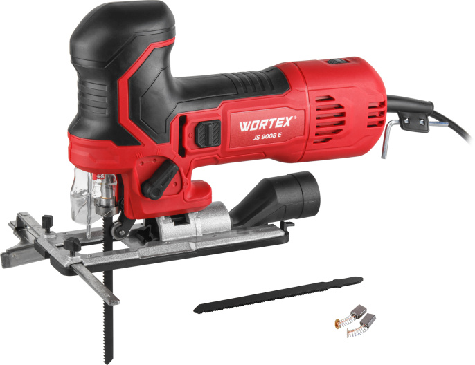 Лобзик электрический WORTEX JS 9008 E в кор. 750 Вт, 800-3000 ход/мин, пропил до 90 мм, грибов. рук.