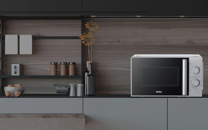 Микроволновая печь HAIER HMB-MM207SA, 700Вт, 20л, серебристый