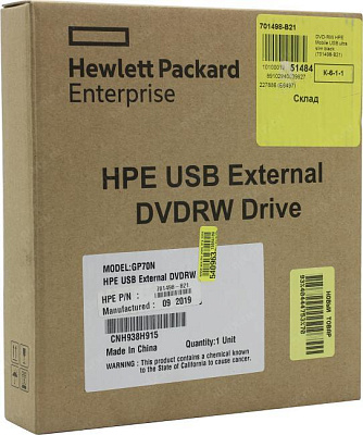 Оптический привод Hewlett Packard Enterprise. Mobile USB DVDRW Drive