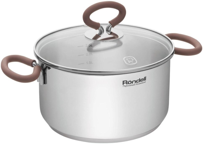 Кастрюля 5.1л Rondell Etery RDS-1600, нержавеющая сталь, с крышкой