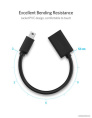Кабель UGREEN US249 10383 Mini USB 5Pin Male To USB 2.0 A Female OTG Cable. Длина 10 см. Цвет: черный (10383_)