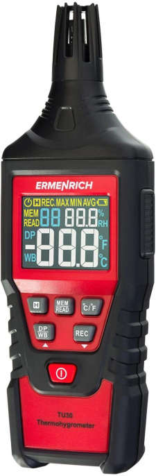 Термогигрометр Ermenrich Wett TU30 портативный черный/красный 82960