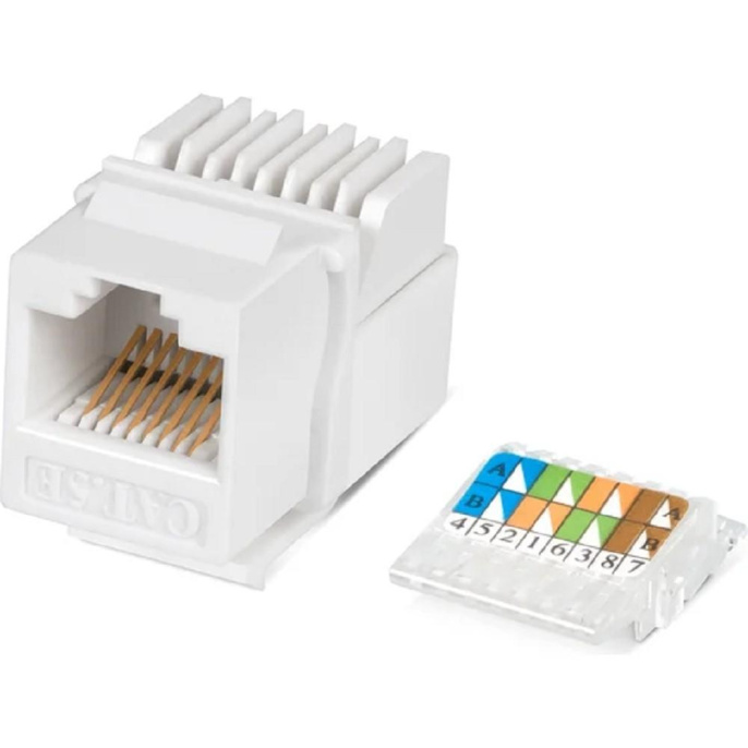 Модуль Cabeus KJ-RJ45-CAT.5E-TOOLLESS информ. Keystone RJ45 кат.5E UTP бел.