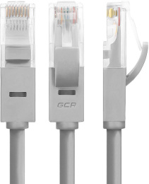 Greenconnect Патч-корд прямой 0.3m, UTP кат.5e, серый, позолоченные контакты, 24 AWG, литой, GCR-LNC03-0.3m, ethernet high speed 1 Гбит/с, RJ45, T568B