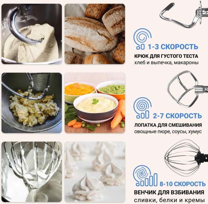 Кухонная машина Tesler KM-1860 планетар.вращ. 1800Вт черный