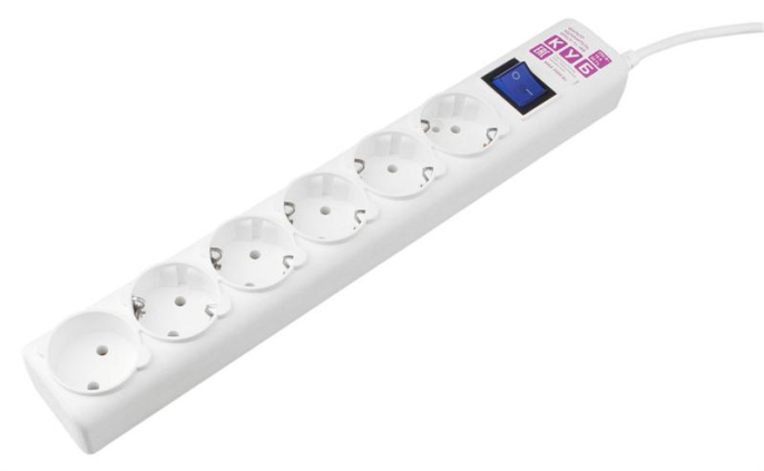 Сетевой фильтр PowerCube SPG(5+1)-16B-3M-WHITE, 3м, белый