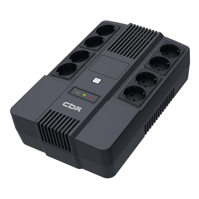 ИБП CBR [UPS-OFK-101E-600] 600VA/360W, Schuko CEE 7 Outlets: x4 Battery & Surge Protected; x4 Surge Protected , LED, AVR, 12V/7Ah