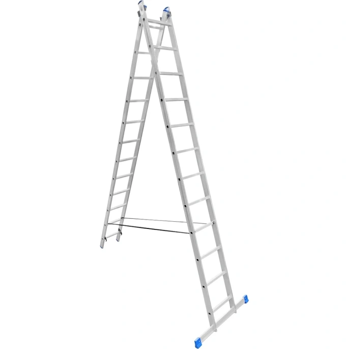 Алюминиевая двухсекционная лестница LadderBel 12 ступеней LS212