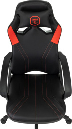 Кресло игровое Zombie 50 черный/красный эко.кожа крестов. пластик пластик черный