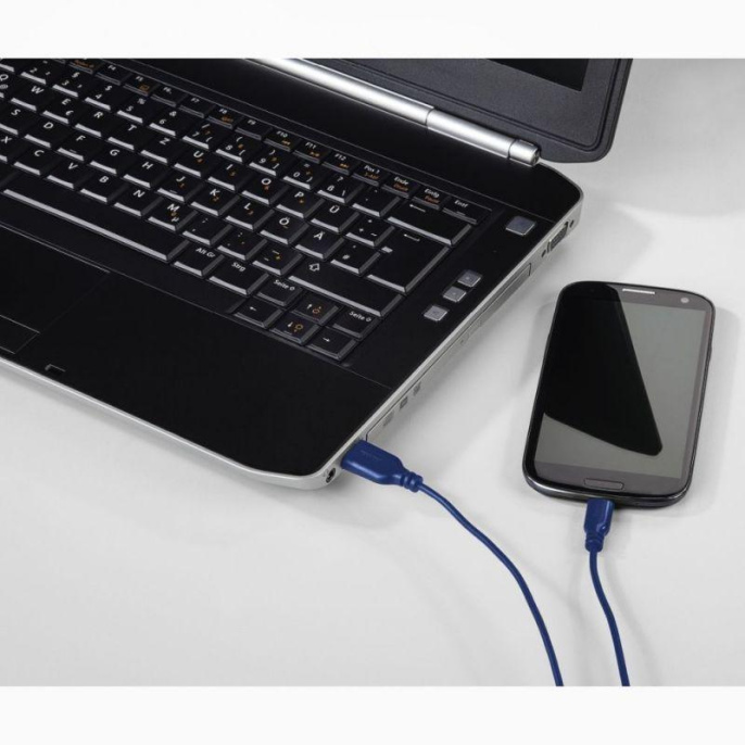 Кабель Hama Flexi-Slim 135785 USB m -USB Type-C m 0.75м синий