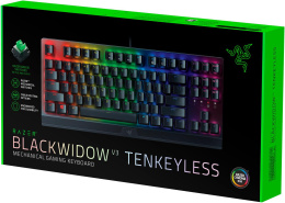 Клавиатура Razer BlackWidow V3 TKL, USB, механическая, черный [rz03-03490700-r3r1]