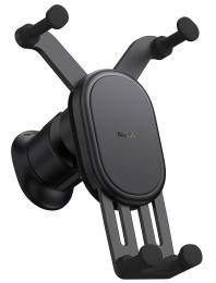 Автомобильный держатель с беспроводной зарядкой Baseus SUWX030001 Stable Gravitational Wireless Charging Car Mount Pro 15W крепление в воздуховод Black с противоскользящими силиконовыми накладками, управление одной рукой, угол вращения 360 градусов; AB