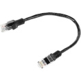 Патч-корд PREMIER PP12-0.25M/BK литой molded , UTP, кат.5E, 0.25м, 4 пары, 26AWG, алюминий омедненный, многожильный, черный