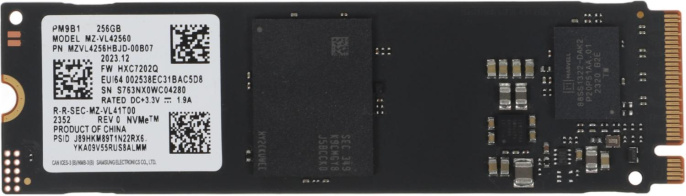 SSD накопитель Samsung PM9B1 MZVL4256HBJD-00B07 256ГБ, M.2 2280, PCIe 4.0 x4, NVMe, oem
