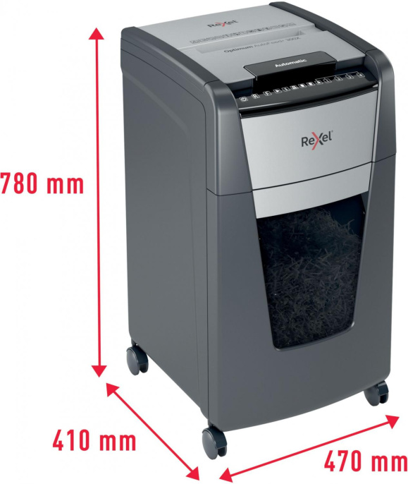 Уничтожитель бумаг Rexel Optimum AutoFeed 300X, с автоподачей, P-4, 4х25 мм, 300 лист. одновременно, 60л [2020300xeu]