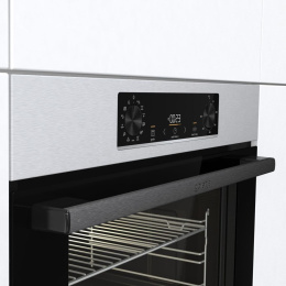 Духовой шкаф электрический Gorenje BOSB6737E06X, 77л, дверца с 2 стеклами, нержавеющая сталь/черный