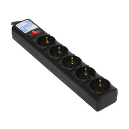Фильтр-удлинитель PowerCube 1,9м д/подкл. к UPS C14 5 роз., 10А черный/граффит/ Surge protector Power Cube 1.9m for conn. to UPS C14 5 outlets, 10A black/graffite