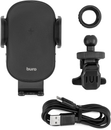 Автомобильное зарядное устройство Buro BUQC15,  USB-C, 15Вт, 2.5A, черный [buq15ac00bk]