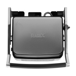 Электрический гриль RAGEX R782-900 с режимом барбекю, 2000 Вт, серебристый