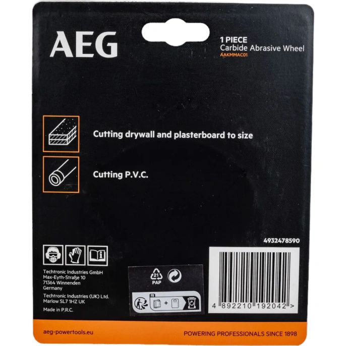 Диск карбидный AAKMMAC01 (76х10х1 мм) для отрезной машины AEG 4932478590