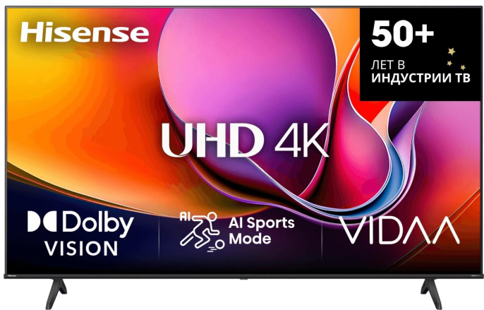 43" Телевизор Hisense 43A6Q 4K Ultra HD, СМАРТ ТВ, Vidaa, черный