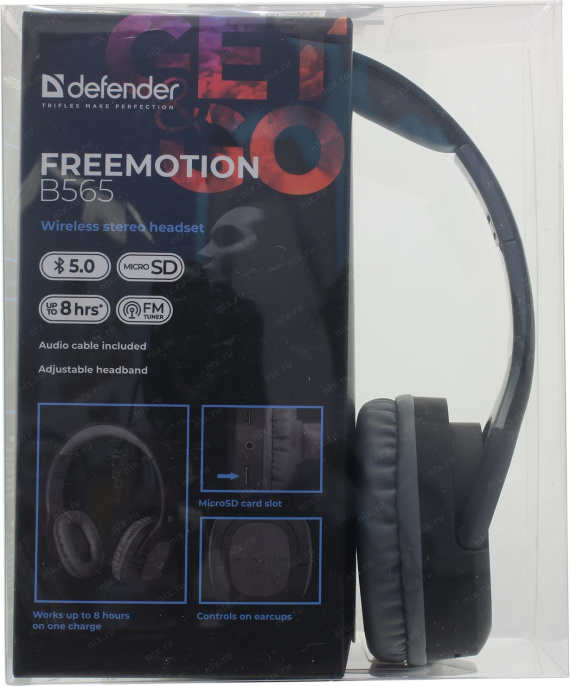 Bluetooth-гарнитура Наушники с микрофоном Defender FreeMotion B565 Bluetooth 5.0, срегул. громкости 63565
