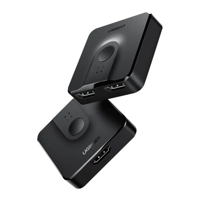 Переключатель UGREEN CM217 50966 2 In 1 Out HDMI Switcher 4K@60Hz. Цвет: черный
