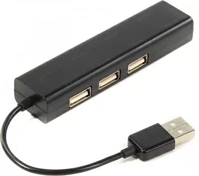 Адаптер 5bites UA2-45-06BK USB2.0 -- UTP 100Mbps + 3-port USB2.0 Hub